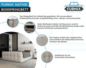 Boxspringbett NATHIE 160x200 Monolith 02 Beige