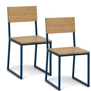 Lot de 2 chaises Oxford 40x40x86cm AZ-EV Bleu - Bois massif - Bois/Imitation - 40 x 86 x 40 cm