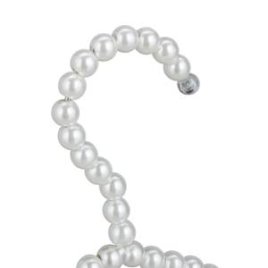 Cintres avec perles jeu de 10 Blanc - Métal - Matière plastique - 40 x 22 x 2 cm
