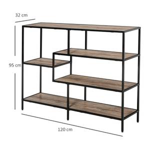 Standregal 838-046 Schwarz - Holzwerkstoff - 32 x 95 x 120 cm