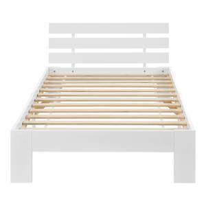 Holzbett Nivala mit Matratze Weiß - Breite: 124 cm