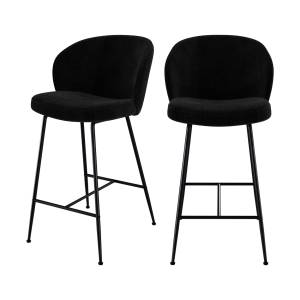 Tabouret de bar Groom (Lot de 2) Noir