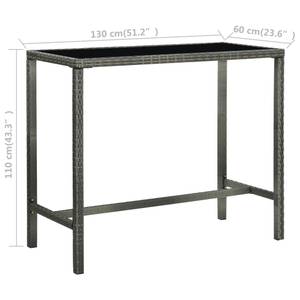 Table de bar Gris - Métal - 60 x 110 x 130 cm