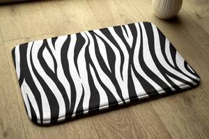 Badteppich Zebra-Streifen Schwarz - Textil - 90 x 60 x 90 cm