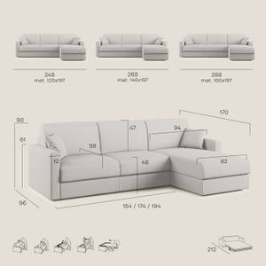 Chis Ecksofa Taupe - Breite: 268 cm