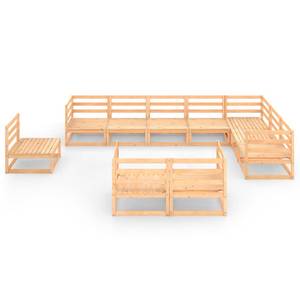 Gartenmöbel-Set (10-teilig) 3009835-1 Braun - Massivholz - Holzart/Dekor - 70 x 67 x 70 cm