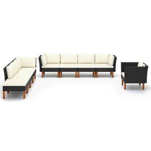 Garten-Sofa-Set (9-teilig) 3011728-3 Schwarz