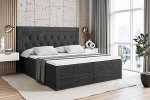 Boxspringbett NOEL Schwarz - Breite: 140 cm - H4