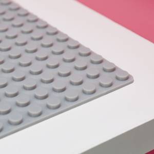 Étagère enfants surface pour briques Gris - Rose foncé - Blanc - Bois manufacturé - Matière plastique - 52 x 60 x 27 cm