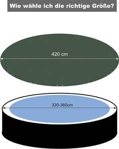 Poolplane aus 200 g/m² PE Nina Grün - 420 x 420 cm