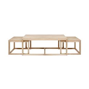 Table basse Corn Marron - Bois massif - 120 x 50 x 60 cm