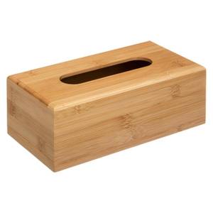 Kosmetiktuchbox Holzoptik Braun - Bambus - 13 x 9 x 25 cm