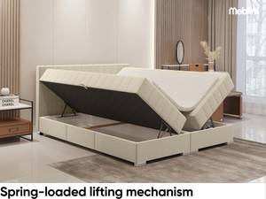 Boxspringbett Piaf Creme - Breite: 186 cm - H4