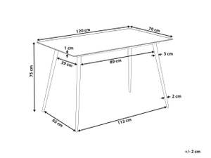 Esszimmertisch MULGA Schwarz - Gold - Weiß - Glas - 75 x 120 x 70 cm