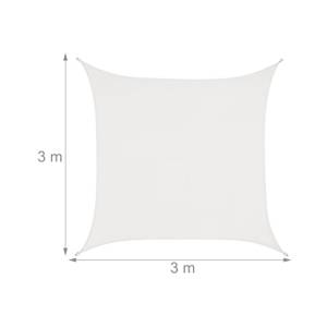 Quadrat Sonnensegel PES cremeweiß Weiß - Textil - 300 x 1 x 300 cm