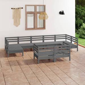 Garten-Lounge-Set Grau - Massivholz - Holzart/Dekor - 64 x 63 x 64 cm