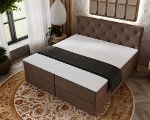 Boxspringbett NAPOLI Braun - Breite: 205 cm