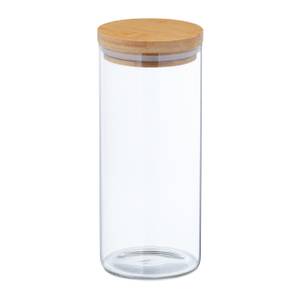 Lot de 3 bocaux en verre avec couvercle Marron - Bambou - Verre - Matière plastique - 10 x 22 x 10 cm