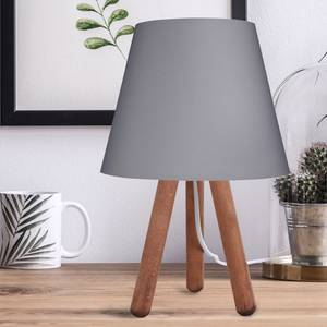 Lampe de bureau Kidderminster Gris - Bois massif - 22 x 34 x 22 cm