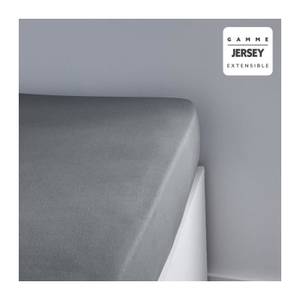 Jersey Spannbettlaken 2 Personen uni Grau - 160 x 200 cm