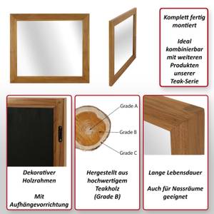 Teak-Wandspiegel M75 Braun - Glas - Holzart/Dekor - Holz teilmassiv - 80 x 71 x 3 cm