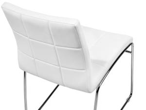 Chaise de salle à manger KIRON Argenté - Blanc - Cuir synthétique - 50 x 84 x 54 cm