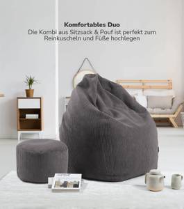 Sitzsack mit Hocker Der Tagträumer Anthrazit