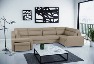 Ecksofa Eckcouch Fergus U Form Couch Braun - Ecke davorstehend links