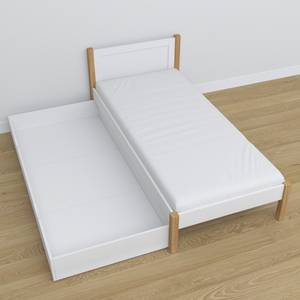 Einzelbett N02 mit Schublade Eiche - Weiß - 90 x 190 cm