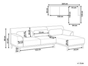 Ecksofa SIMOS Braun - Grün - Naturfaser - 264 x 80 x 159 cm