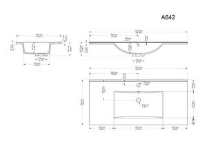 Badmöbel Bridge 100 schwarzes Grau - Holzwerkstoff - 47 x 56 x 101 cm