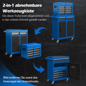 Werkstattwagen FX57800 Blau - Metall - 28 x 102 x 59 cm