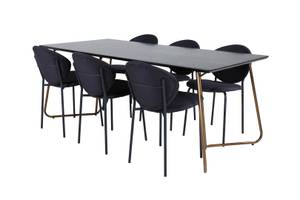 Essgruppe Pippi 20 (7-teilig) Schwarz - Massivholz - 90 x 75 x 190 cm