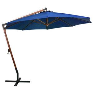 Parasol suspendu 3005780 Bleu - Métal - Bois massif - 350 x 290 x 350 cm