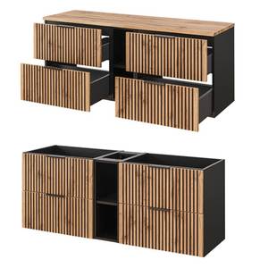 Badmöbel Set XANTEN (6-tlg) Braun - Holzwerkstoff - 190 x 200 x 47 cm