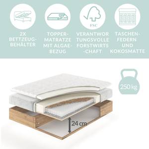 Boxspringbett Asahi Marineblau - Breite: 160 cm - H4