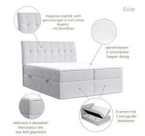 Boxspringbett Evie Hellgrau - Breite: 182 cm