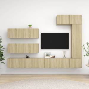 TV-Schrank 7er Set D636 Braun - Holzwerkstoff - 30 x 30 x 80 cm