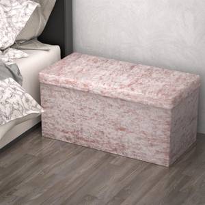 Sitzbank Sitzhocker Sitzwürfel Fußhocker Pink - Textil - 10 x 45 x 85 cm