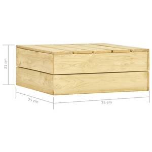 Garten-Sofagarnitur Braun - Massivholz - Holzart/Dekor - 75 x 31 x 75 cm