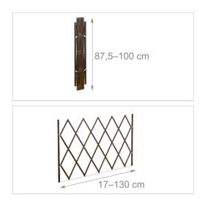 Ausziehbares Hundeabsperrgitter in Braun Braun - Bambus - Metall - 130 x 88 x 3 cm