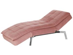 Chaise longue LOIRET Rose foncé - Argenté