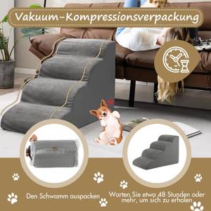 Hundetreppe PW10063 Grau - Textil - 41 x 51 x 72 cm