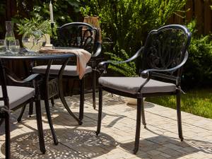 Gartenstuhl ANCONA 4-tlg Beige - Schwarz - Creme