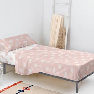 Clouds Parure drap (2er Set) Rose foncé - Textile - 1 x 160 x 270 cm