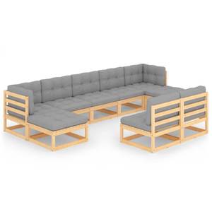 Garten-Lounge-Set (9-teilig) 3009738-2 Grau - Holz