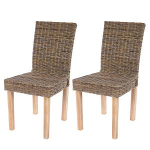 Esszimmerstuhl Littau (2er Set) Rattan Braun - Rattan - 43 x 89 x 56 cm