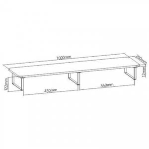 TV-Ständer LUMSTB111-03 Schwarz - Holz teilmassiv - 100 x 11 x 26 cm