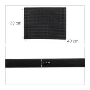 2x Barmatte 40x30 cm Schwarz - Kunststoff - 40 x 1 x 30 cm