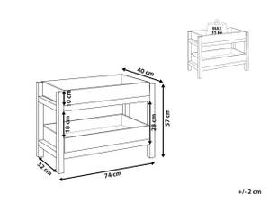 Gartenschrank OLIENA Braun - Grau - Stein - 74 x 57 x 40 cm